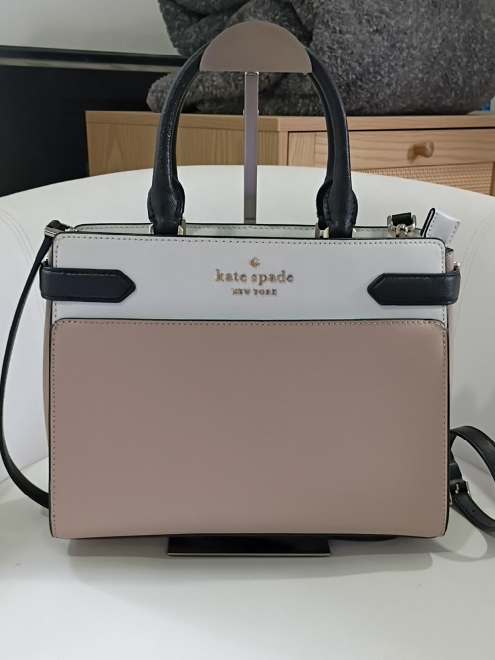 kate spade Staci Color Block Leather Satchel With Adjustable Crossbody Strap